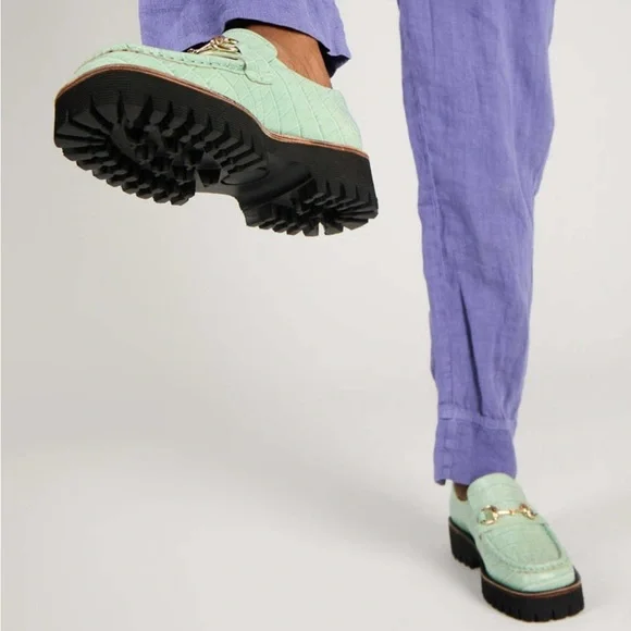 Intentionally Blank lavender purple croc HK-2 lug platform loafers - size 7 - Picture 4 of 10